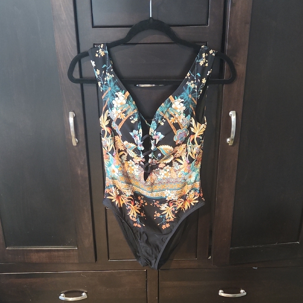 Kenneth Cole One Piece Swimsuit with Floral Design